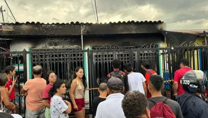 Vivienda donde ocurrió el fatal incendio, en Neiva. 