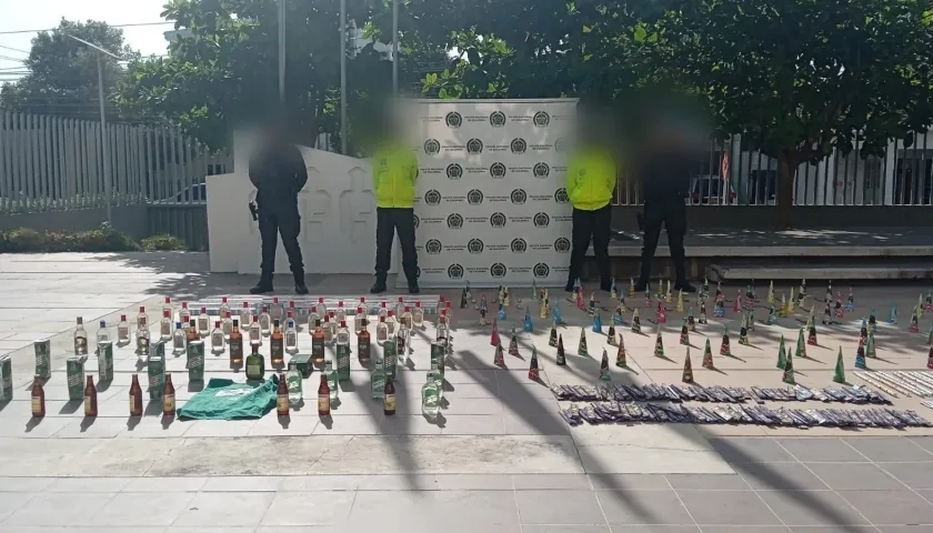  Licor adulterado y pólvora decomisada en Cartagena.