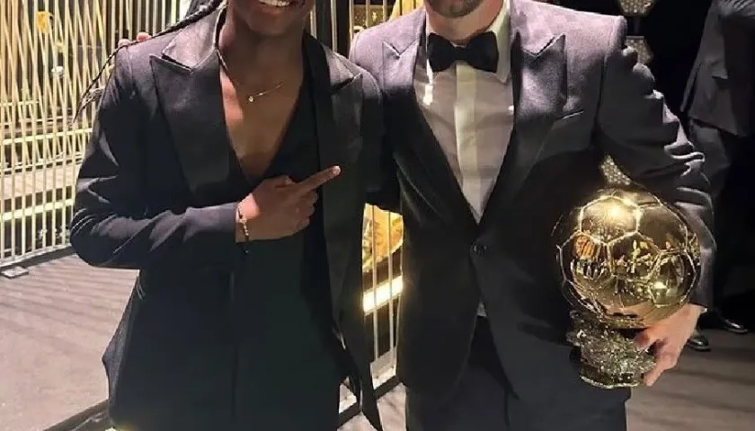 Linda Caicedo y Lionel Messi.