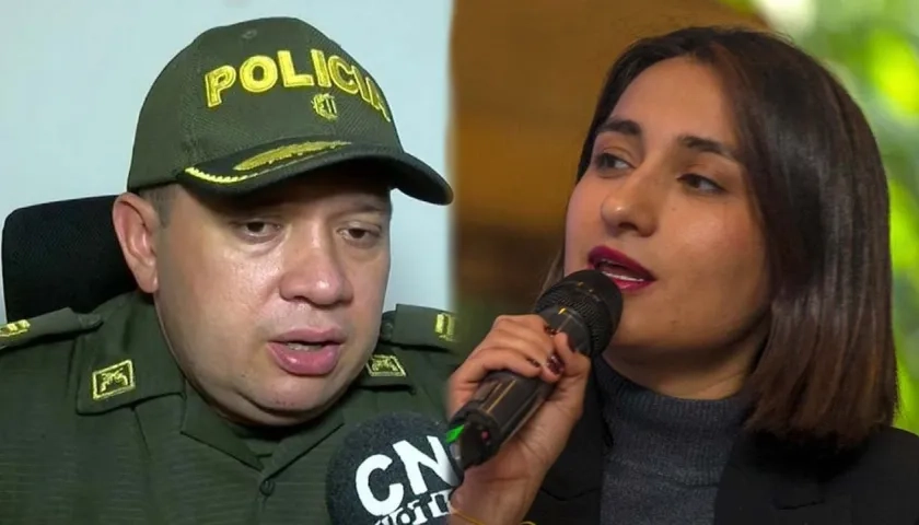 Coronel Carlos Alberto Feria y Laura Sarabia, directora del Departamento de Prosperidad Social.