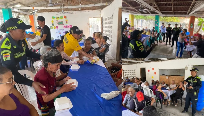 Actividad con los adultos mayores en el barrio El Bosque. 