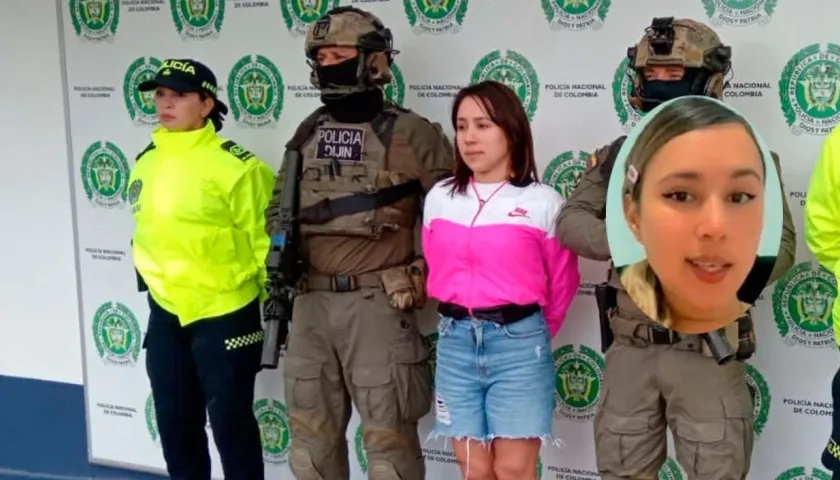 Wanda del Valle Ramírez Vieira tras ser capturada por la Policía de Colombia y el FBI