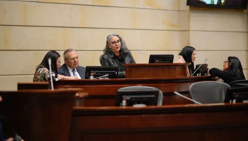 El presidente del Senado, Iván Name, y la vicepresidenta, María José Pizarro