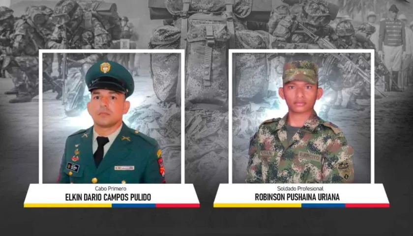 Perdieron la vida el Cabo Primero Elkin Campos Pulido y el soldado profesional Robinson Pushaina Uriana.