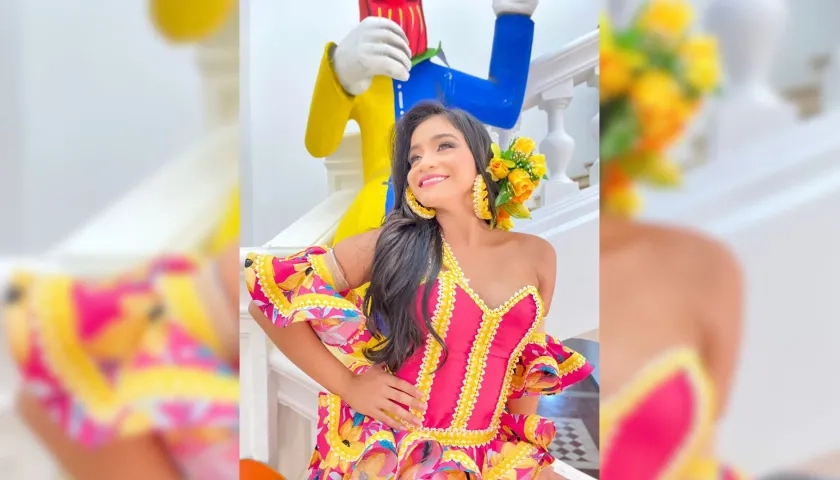 Giselle Muñoz de Alba, reina del Carnaval de Sabanagrande.