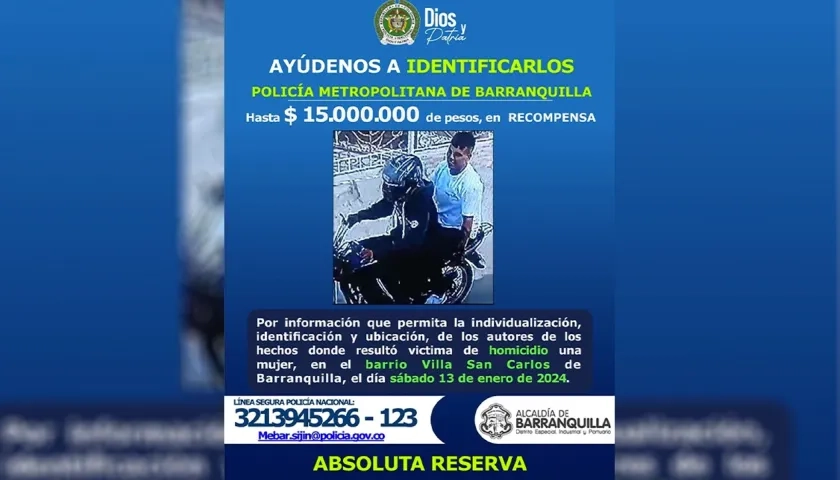 Cartel de búsqueda de los presuntos homicidas. 