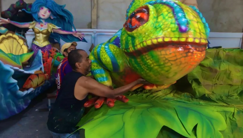 Carroza en el Carnaval de Barranquilla.