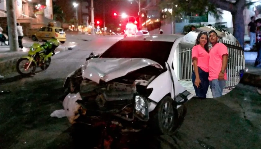 Dayana Paola Escorcia Gómez y Juan Andrés Maury González iban en moto y colisionaron con este vehículo.  