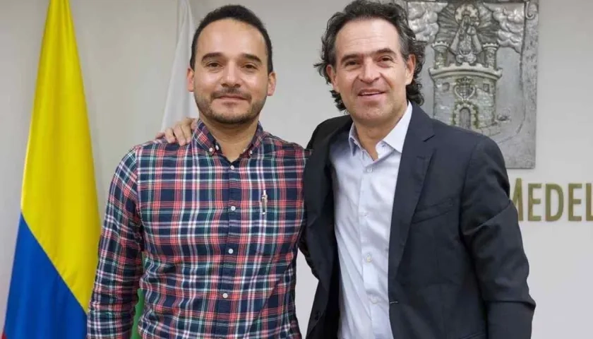 El exsecretario Manuel Córdoba y el alcalde Federico Gutiérrez.