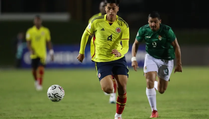 Aspecto del partido entre Colombia y Bolivia. 