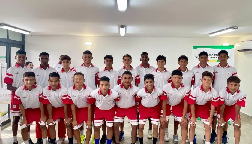 Integrantes de la selección Atlántico Sub-13 de fútbol. 