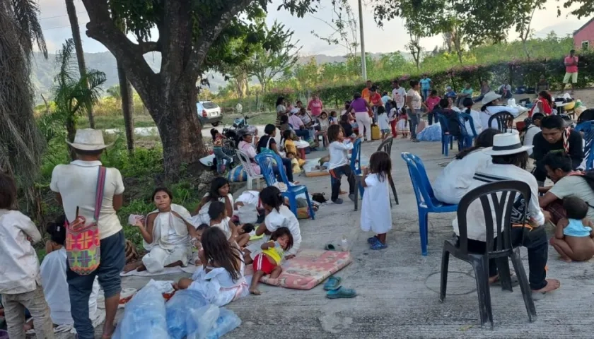 Familias wiwa de la Sierra Nevada que se desplazaron hasta Riohacha