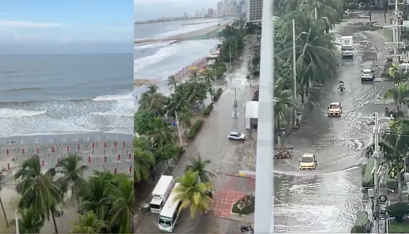 Las inundaciones de este miércoles en Bocagrande y Marbella