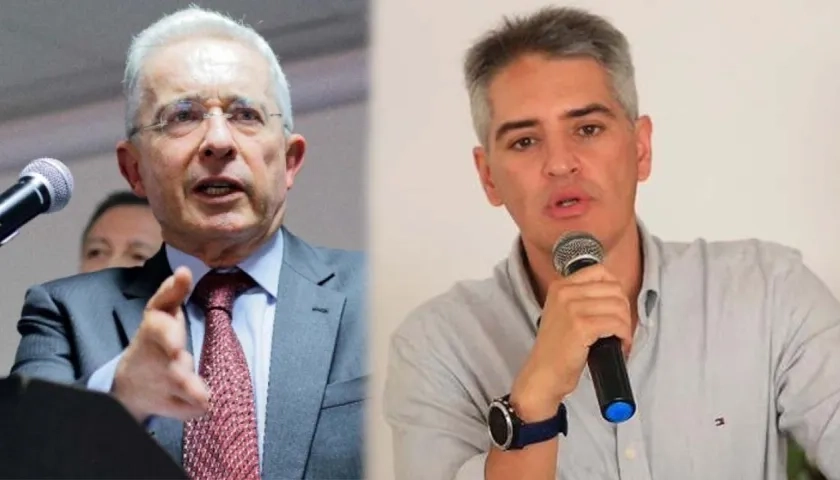 Álvaro Uribe y el gobernador Andrés Rendón.