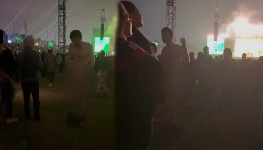 Hombre se quita la ropa en el Festival Estéreo Picnic.