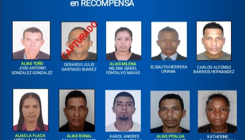 Cartel de los más buscados. 