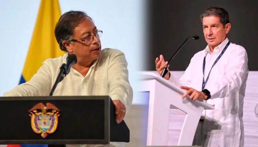 El Jefe de Estado, Gustavo Petro, y el presidente de Fedegan, José Félix Lafaurie