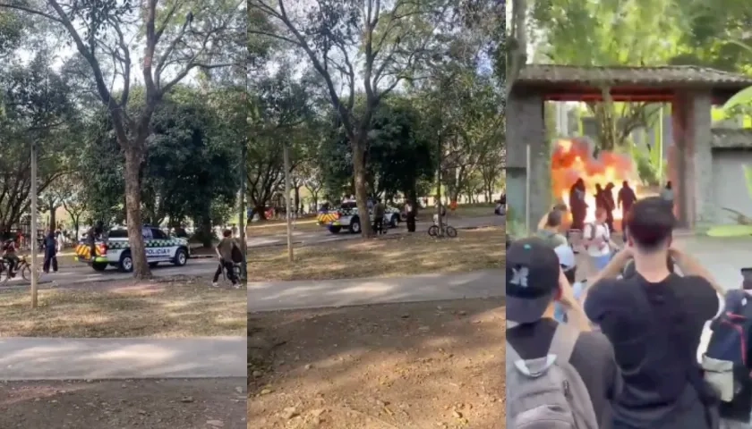 Robo de patrulla de la Policía en la Universidad de Antioquia. 