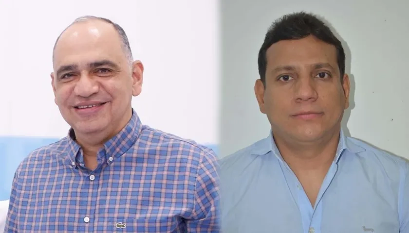 El alcalde de Santa Marta, Carlos Pinedo, y el excandidato Jorge Agudelo