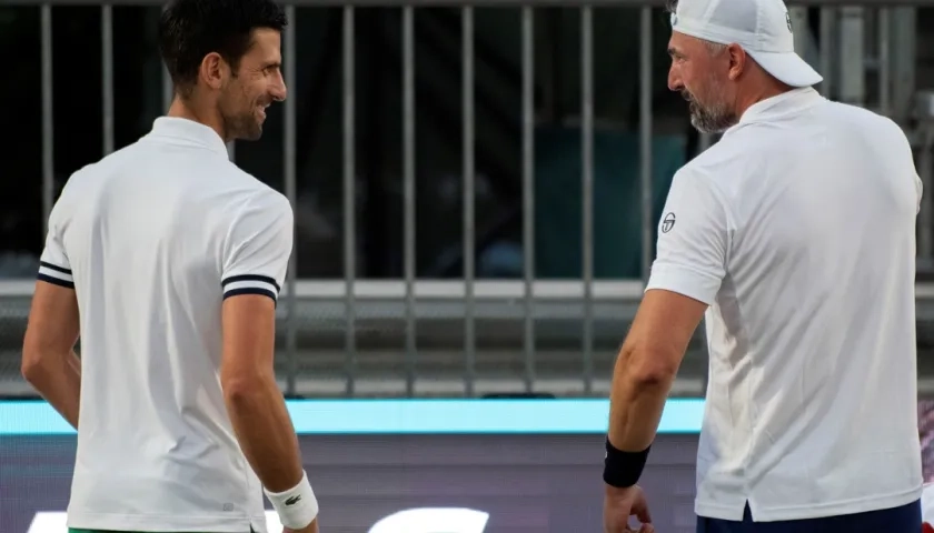 Novak Djokovic con su ahora exentrenador Goran Ivanisevic. 