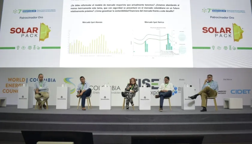 Panel en el Séptimo Encuentro de Energías Renovables donde XM dio la noticia.