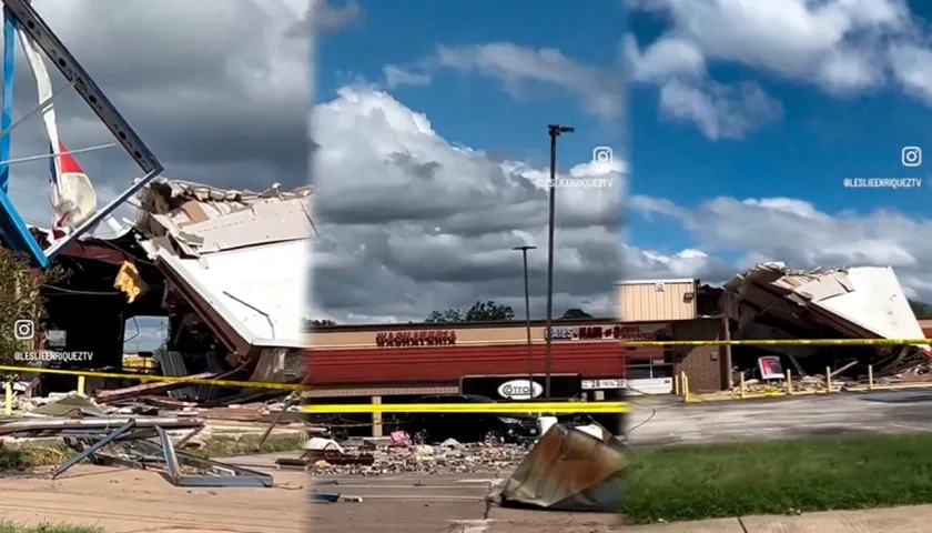 Destrozos por el tornado en Katy, Texas. 