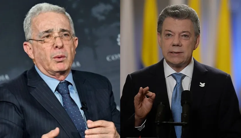 Álvaro Uribe y Juan Manuel Santos.