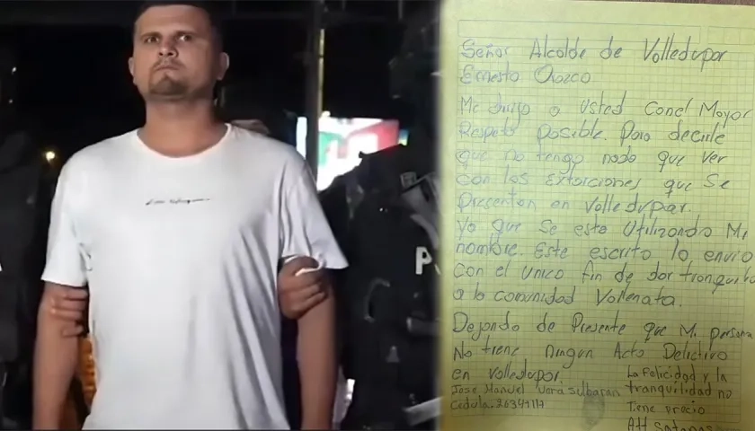 José Manuel Vega Sulbarán, alias ‘Satanás’, y la carta que envió al alcalde de Valledupar