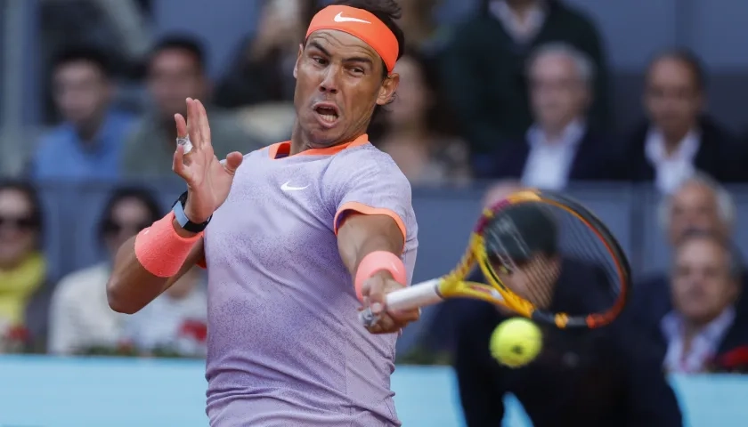 Rafa Nadal durante su partido contra el estadounidense Darwin Blanch.