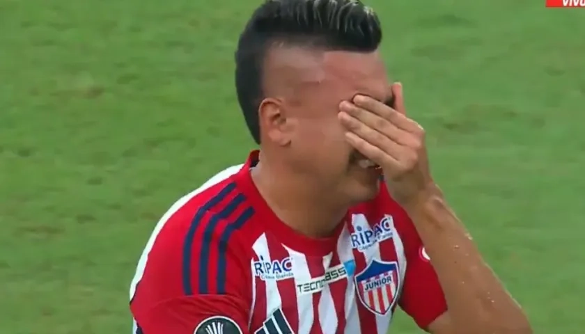 El llanto inconsolable de Víctor Cantillo tras la lesión que lo sacó del partido contra Botafogo. 