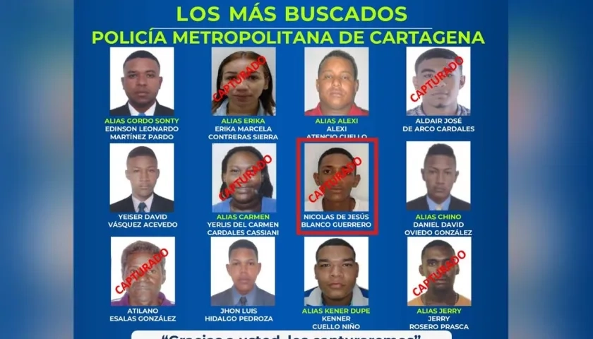 Cártel de los más buscados.