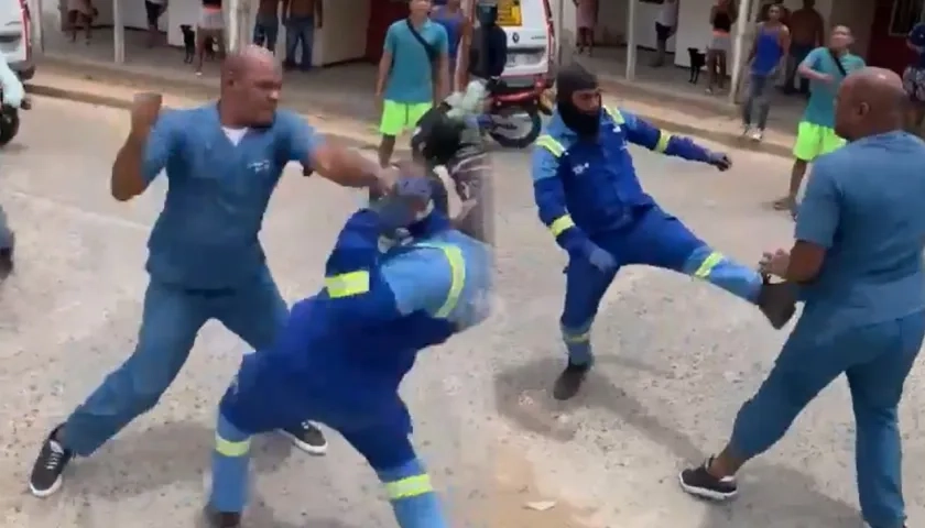 Usuario y técnico de Air-e peleando. 