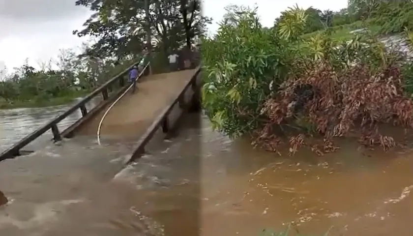 El puente de 'Los Negritos' en Ayapel colapsó.