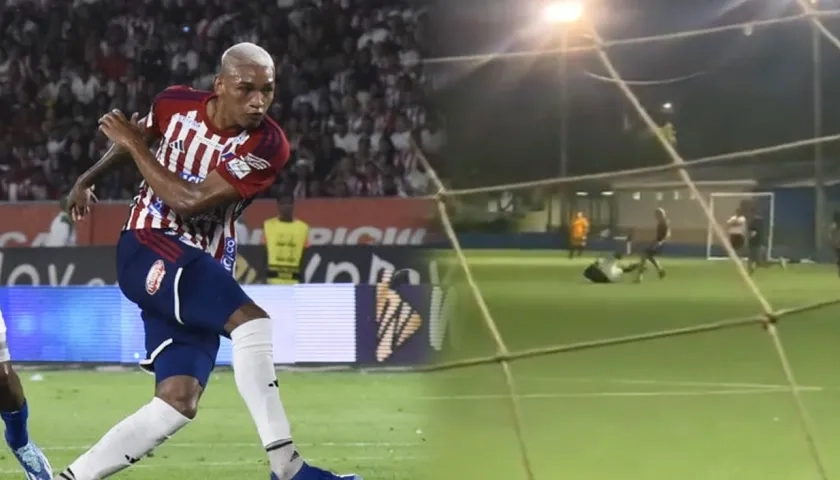 Jermein Peña en una foto de archivo. En la siguiente, la pelea de ayer en un partido en el Colegio Americano