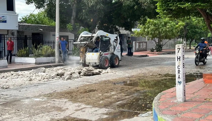 Calle intervenida entre el barrio Las Palmas y La Magdalena.