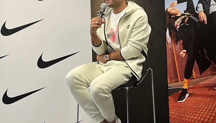 Falcao García durante un evento de Nike, este martes en Bogotá. 