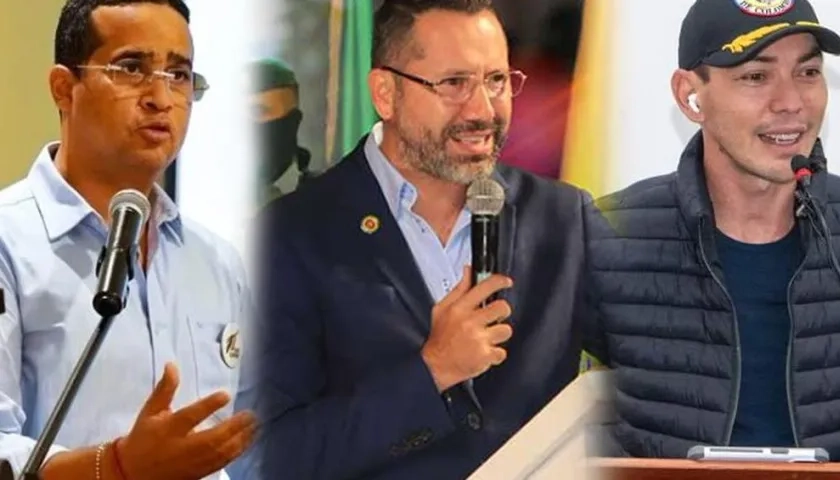 El Gobernador de La Guajira, Jairo Aguilar; el alcalde de Bucaramanga, Jaime Beltrán, y de Arauca, Juan Alfredo Quenza