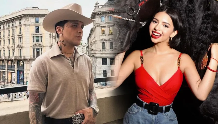 Christian Nodal y Ángela Aguilar. 