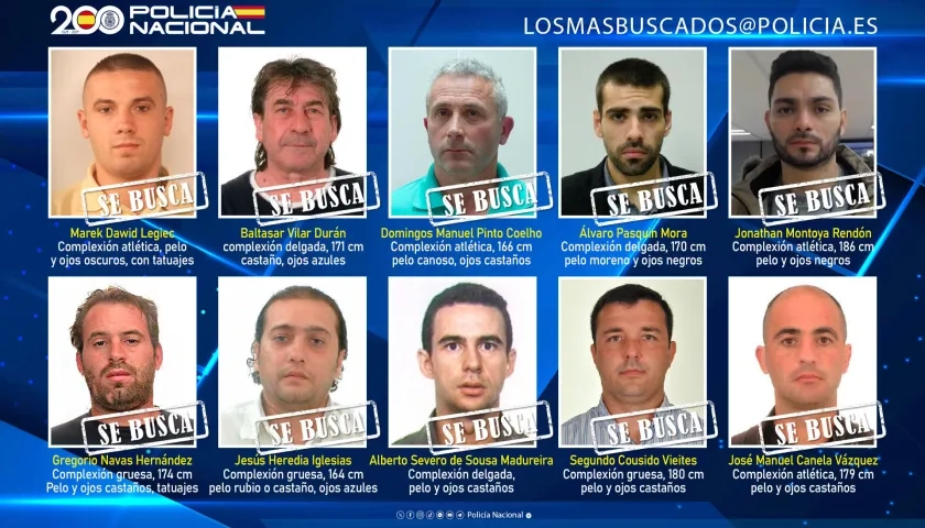 Jonathan Montoya Rendón en el cartel de los más buscados en España.