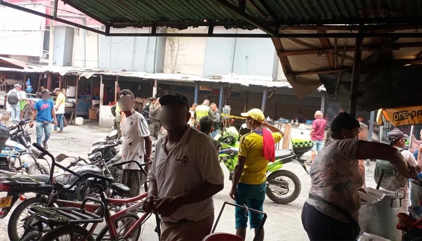 Lugar donde ocurrió el crimen, en el Centro de Barranquilla. 