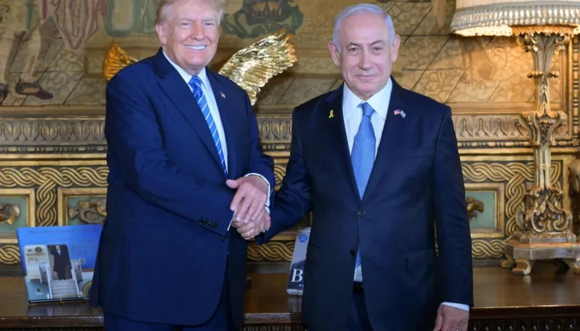 Donald Trump reunido con el primer ministro israelí.