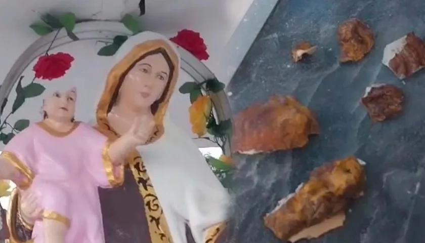 Imagen de la Virgen del Carmen vandalizada. 