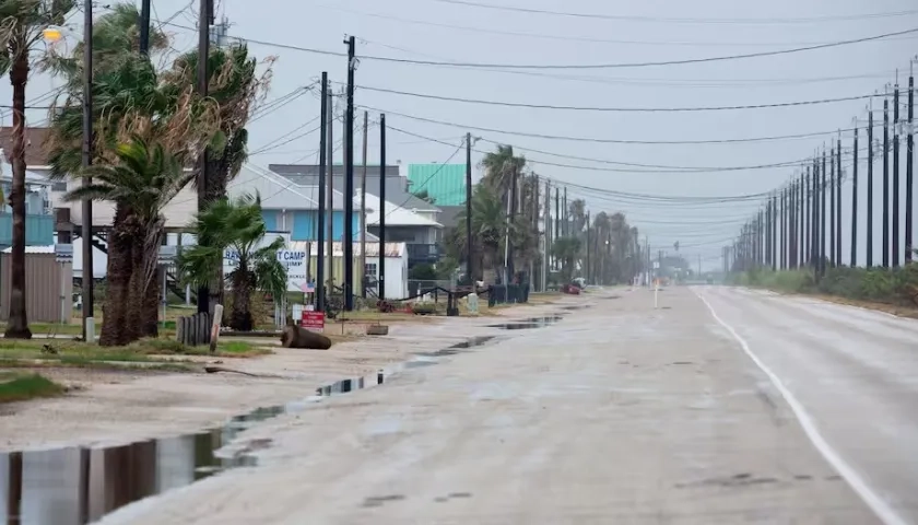 Paso del huracán en Texas.