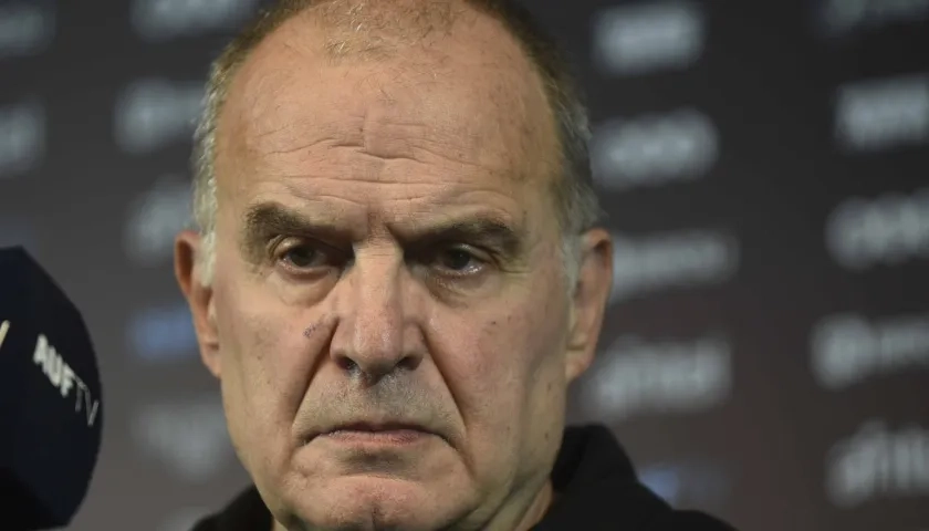 Marcelo Bielsa, entrenador de la selección uruguaya. 