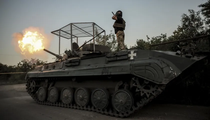 Tanque de guerra en Ucrania.