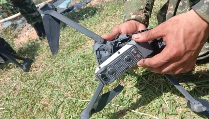 Drone que fue derribado por el Ejército.