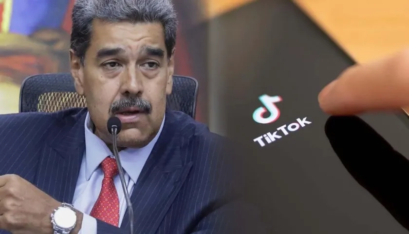 Imagen de Maduro rechazando la aplicación TikTok.