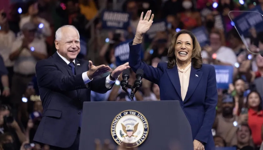 Kamala Harris y su fórmula Tim Walz.