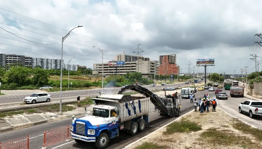 Imagen de los trabajos en la Circunvalar.