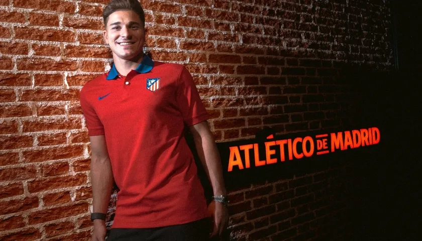 Julián Álvarez tras ser anunciado como nuevo jugador del Atlético de Madrid.